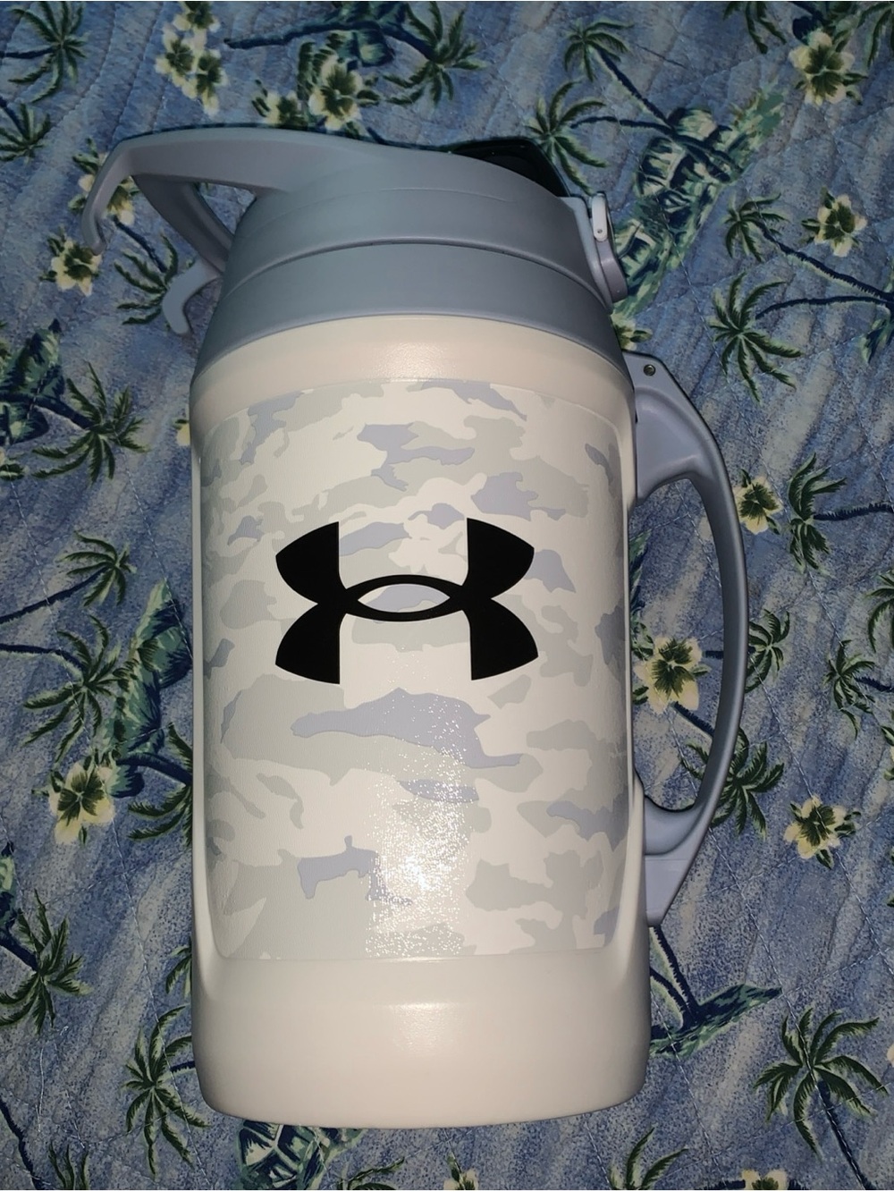 Under Armour White and Light Gray Camo Insulated Water Jug with Black Logo